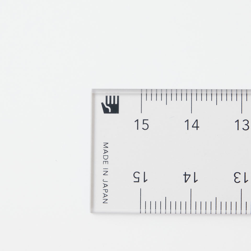 左ききの道具帖 vol.9：HIDARI 15cm定規／左右兼用